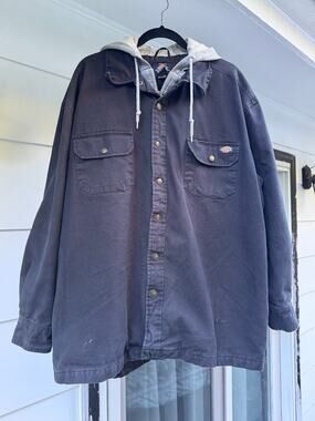 Dickies Men XL Distressed Hooded Work Jacket